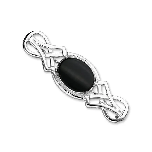 Celtic Silver Brooch SB33 Onyx