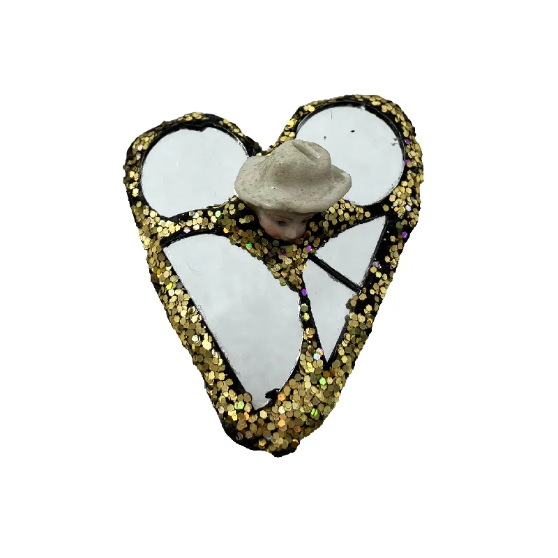 PEEP - GOLD & SILVER HEART BROOCH, 2022