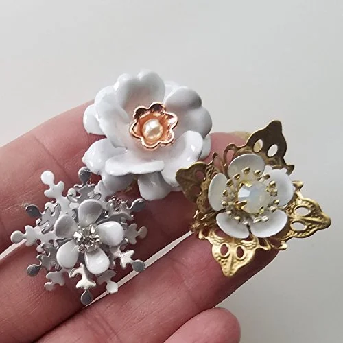 Tiny Mini White Brooch (set of 3)