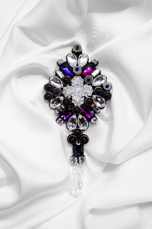 Crystal and Metalwork Brooch