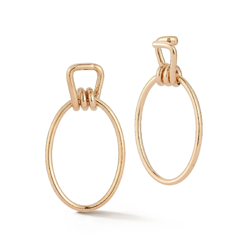 HUXLEY 18K ELONGATED COIL LINK EARRINGS