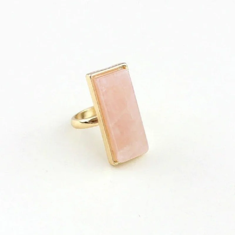 Rose Pink Quartz Gemstone Ring