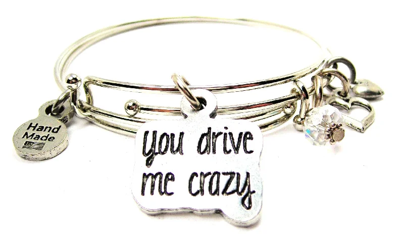 You Drive Me Crazy Expandable Bangle Bracelet Set