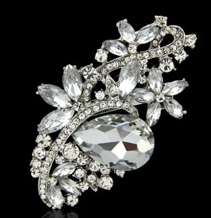 Brooch Clear Rhinestone Crystal BR-050