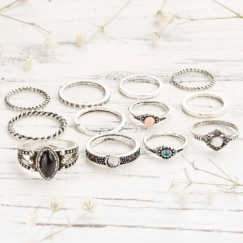 Retro Boho Ring Set