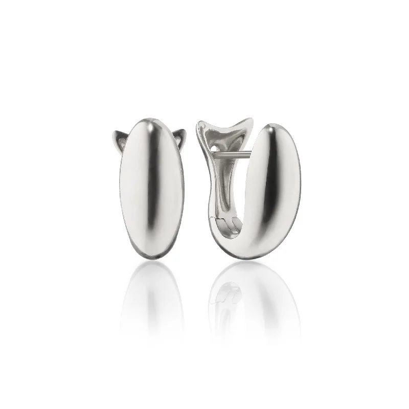 Sterling Silver Midi Perseverance Sculptural Fish Huggie Earrings