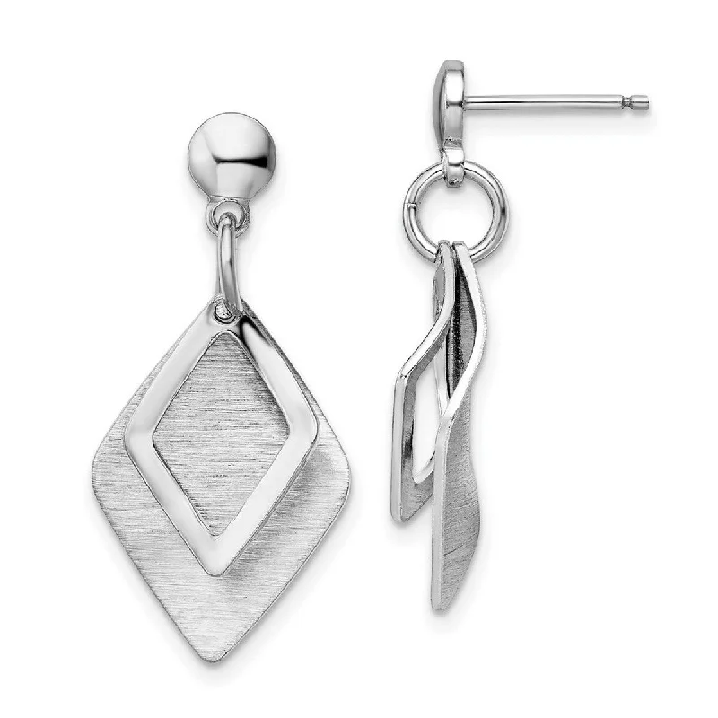 Curata 925 Sterling Silver 30.6x14.75m Geometric Dangle Earrings