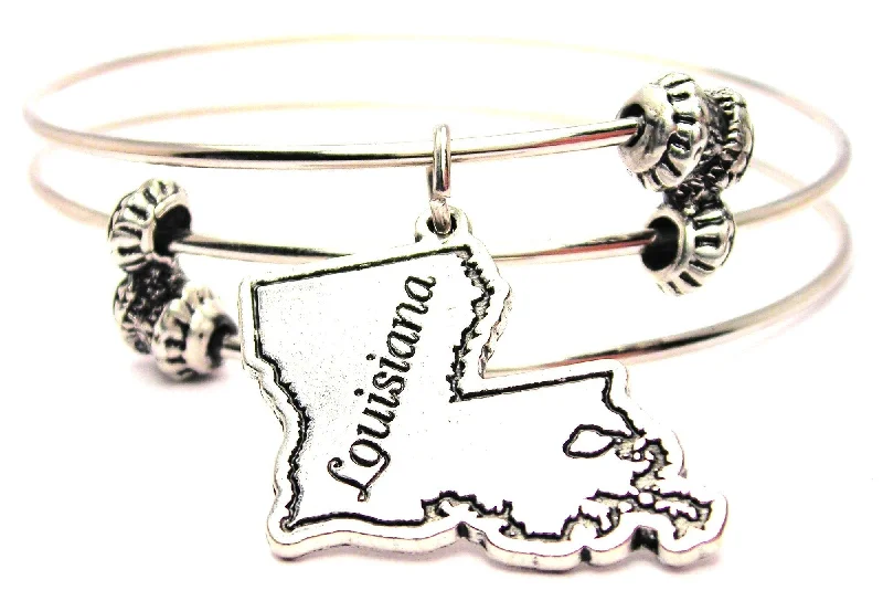 Louisiana Triple Style Expandable Bangle Bracelet