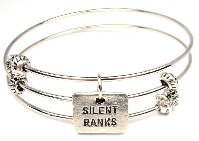 Silent Ranks Triple Style Expandable Bangle Bracelet