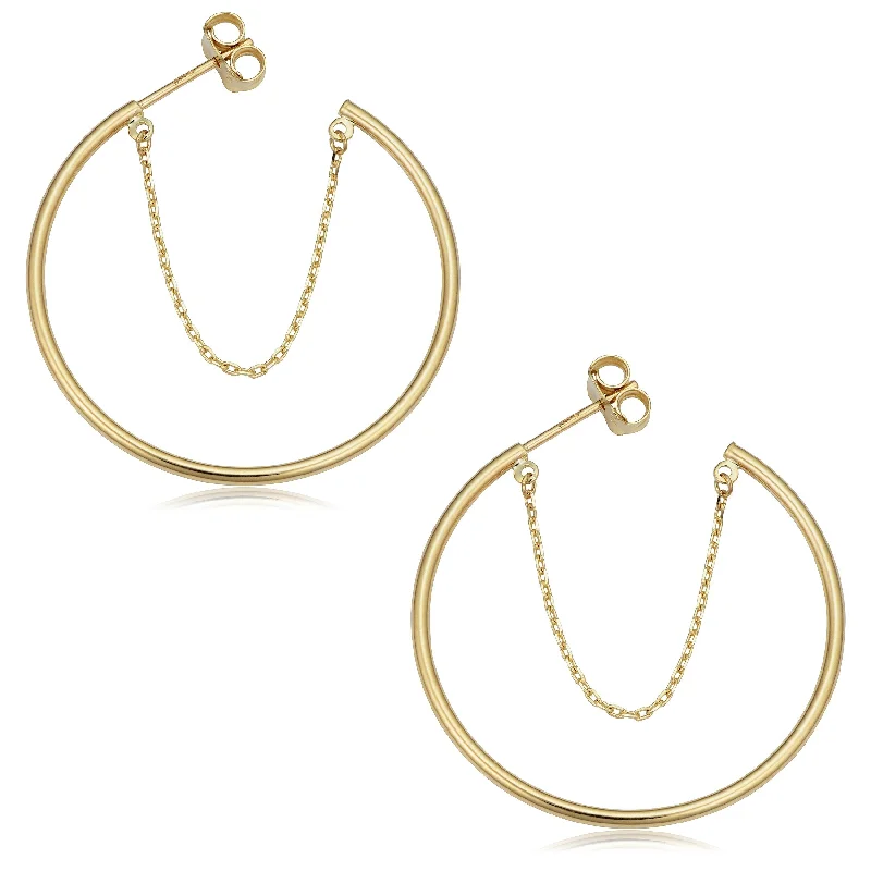 Joelle Hoop Earrings 14K Yellow Gold Earrings 1.5 x 30 MM 1.25" Inch