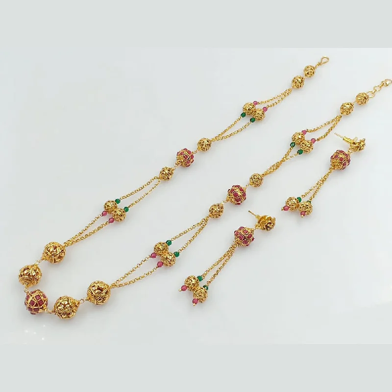 Manisha Jewellery Gold Plated Beads Necklace Set