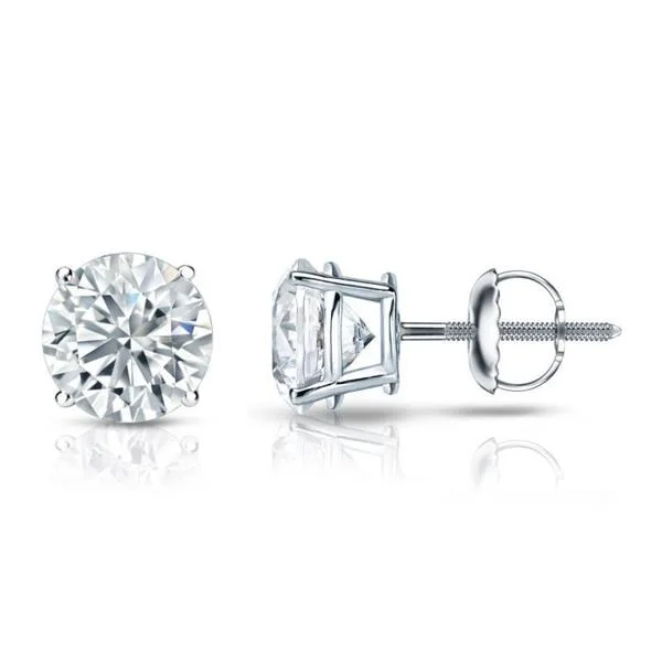 Auriya Platinum GIA Certified 5.20-Carat TDW Round Diamond Stud Earrings