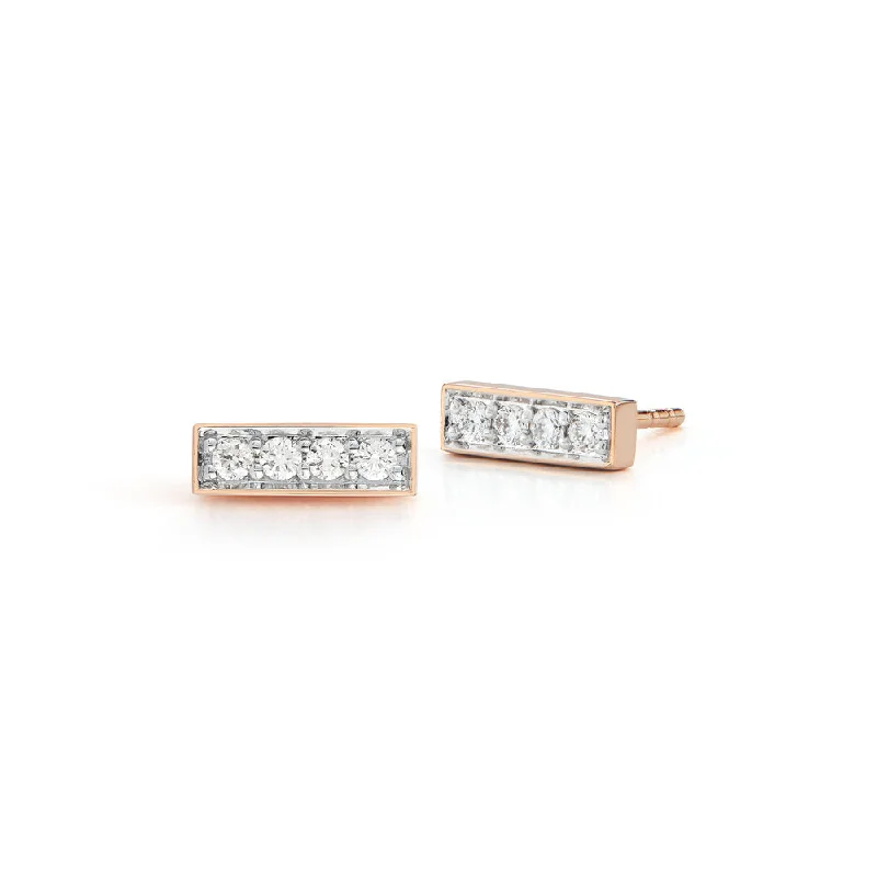 WF CLASSIC 18K AND DIAMOND MINI BAR STUDS