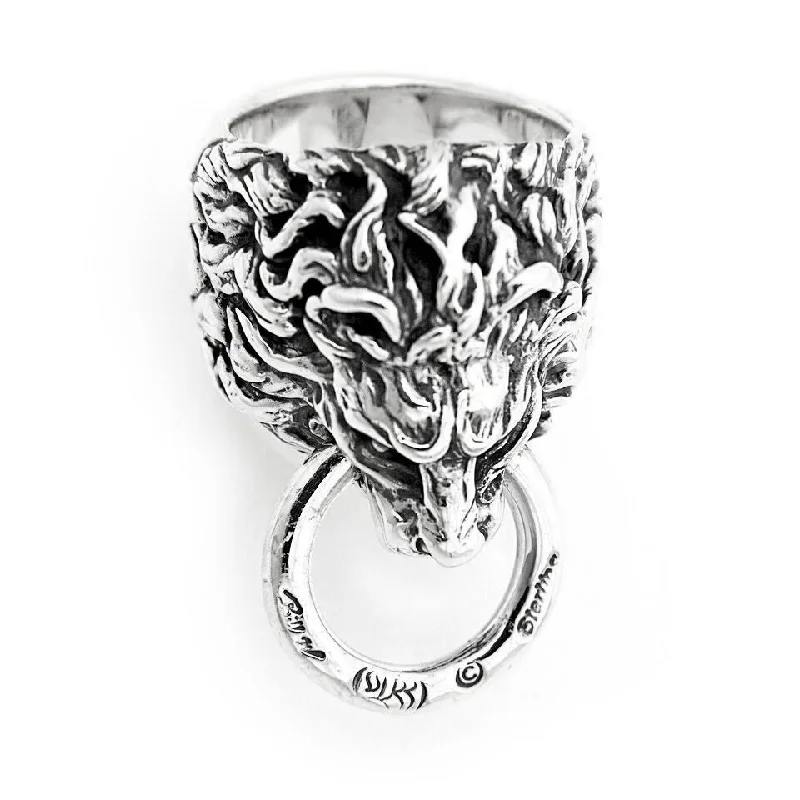 Lion Ring w/Mouth Ring (medium)