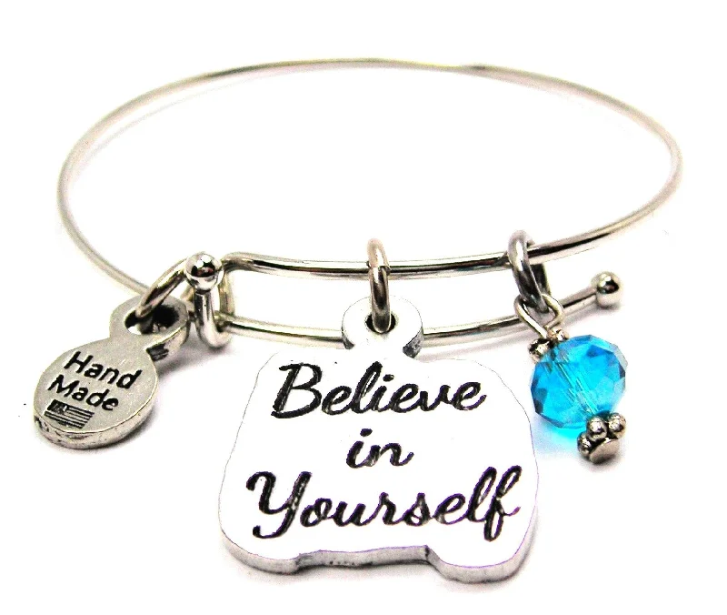 Believe In Yourself Expandable Bangle Bracelet