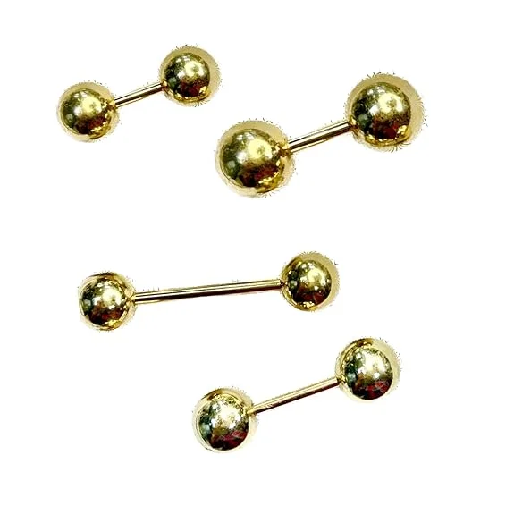 Golden Ball Bar Metal Brooches