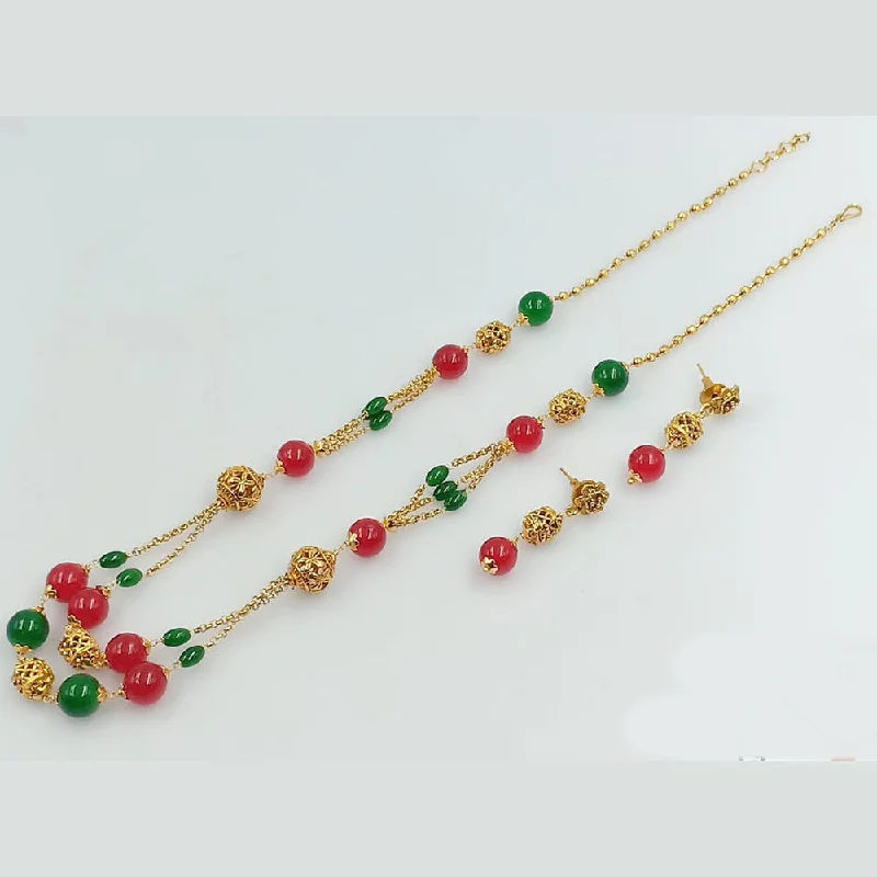 Manisha Jewellery Gold Plated Beads Necklace Set