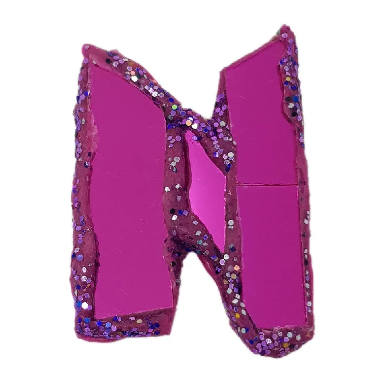 LETTER N -  PURPLE BROOCH