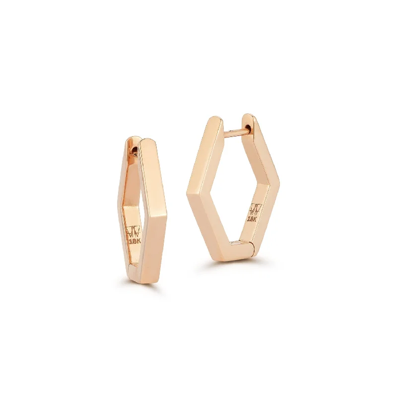 QUENTIN 18K HEXAGON HOOP EARRINGS