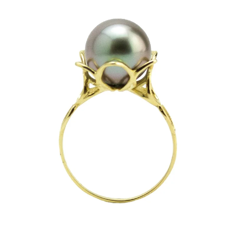 Moon Flower Tahitian Pearl Ring (14K gold)