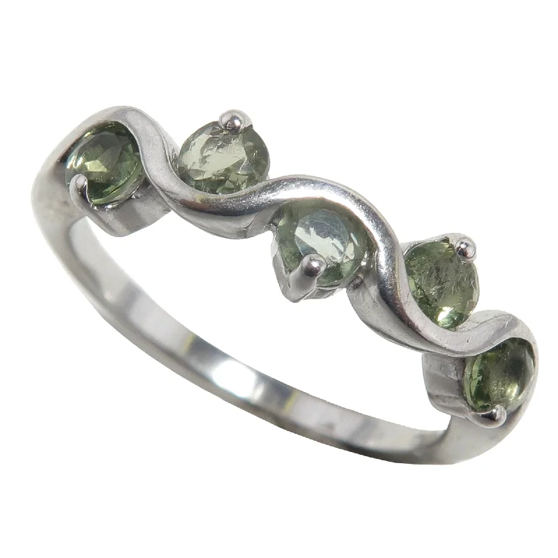 Moldavite Ring Constellation Lyra Sterling Silver