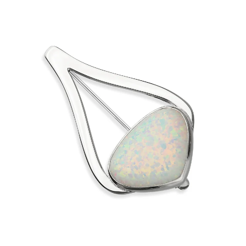 Sahara Sunset Silver Brooch SB149 White Opal