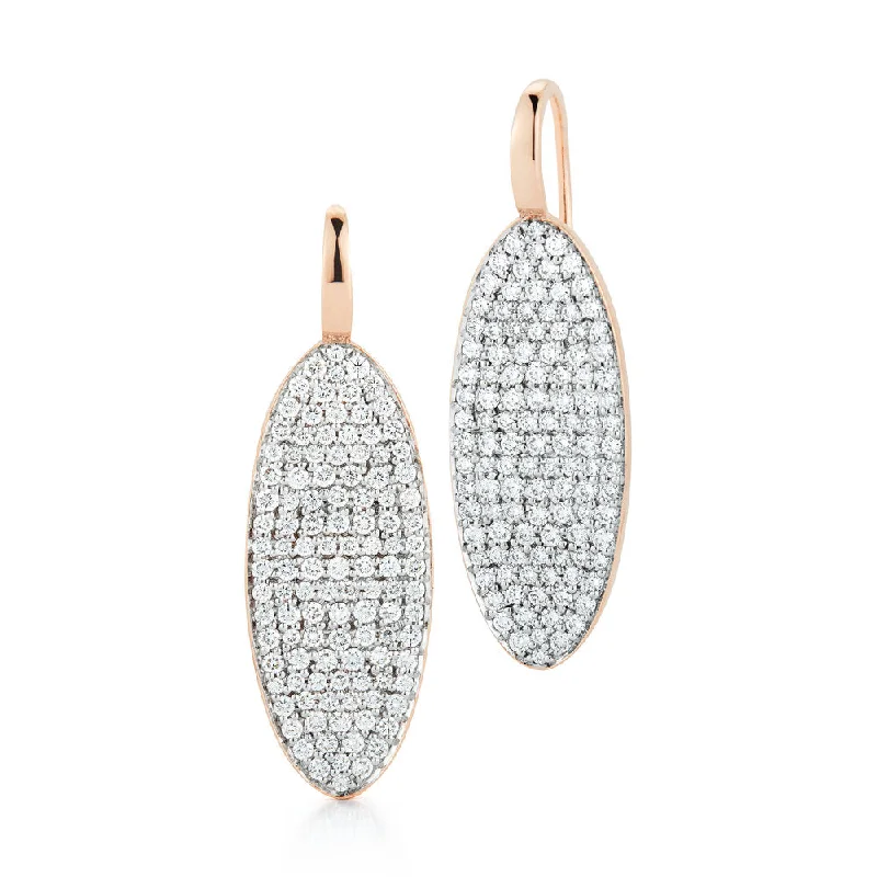 LYTTON 18K DIAMOND OVAL DROP EARRING