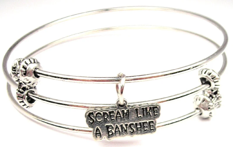 Scream Like A Banshee Triple Style Expandable Bangle Bracelet