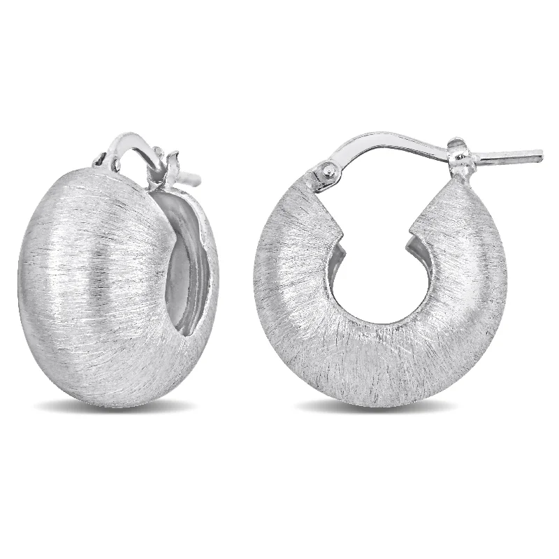 Miadora Sterling Silver Hoop Earrings