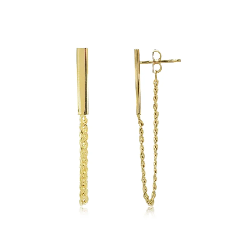 Joelle 14K Yellow Gold Bar Link Chain Stud Earrings -