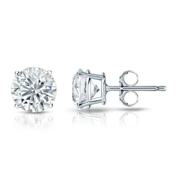 Auriya Platinum GIA Certified 2.70-Carat TDW Round Diamond Stud Earrings