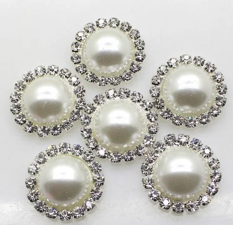 200pcs Pearls Rhinestones Buttons Wholesale WBR-200