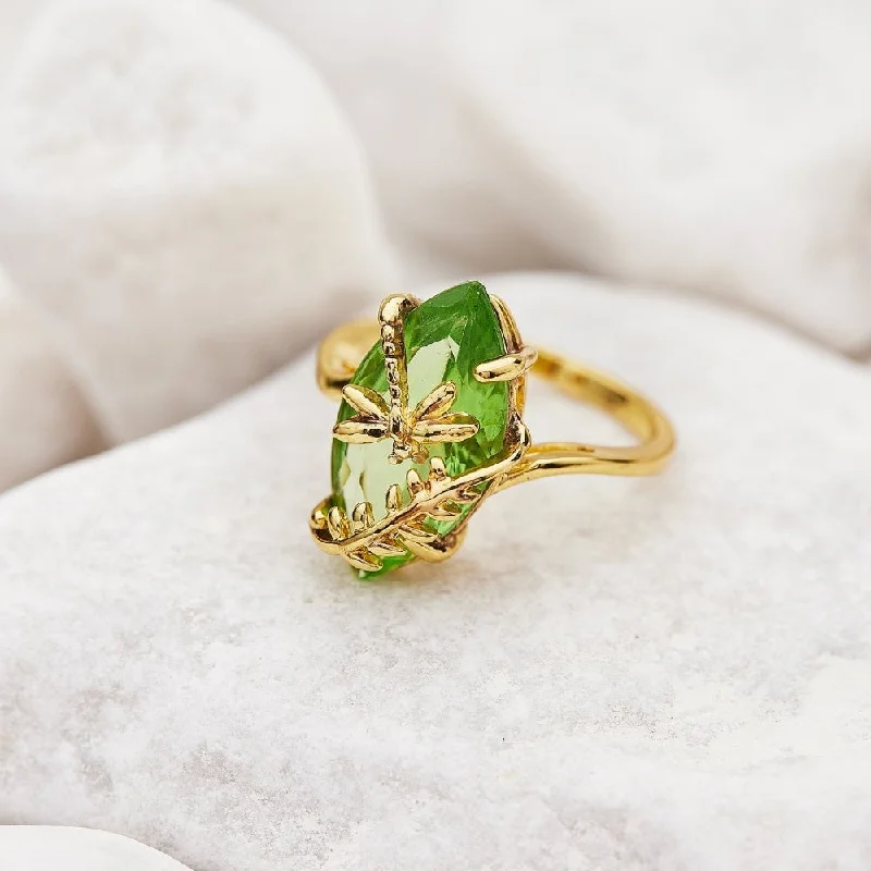 Emerald Dragonfly Gemstone Ring