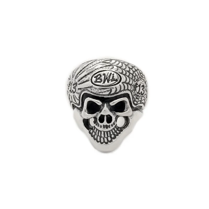 BWL Engraved Helmet Skull Ring