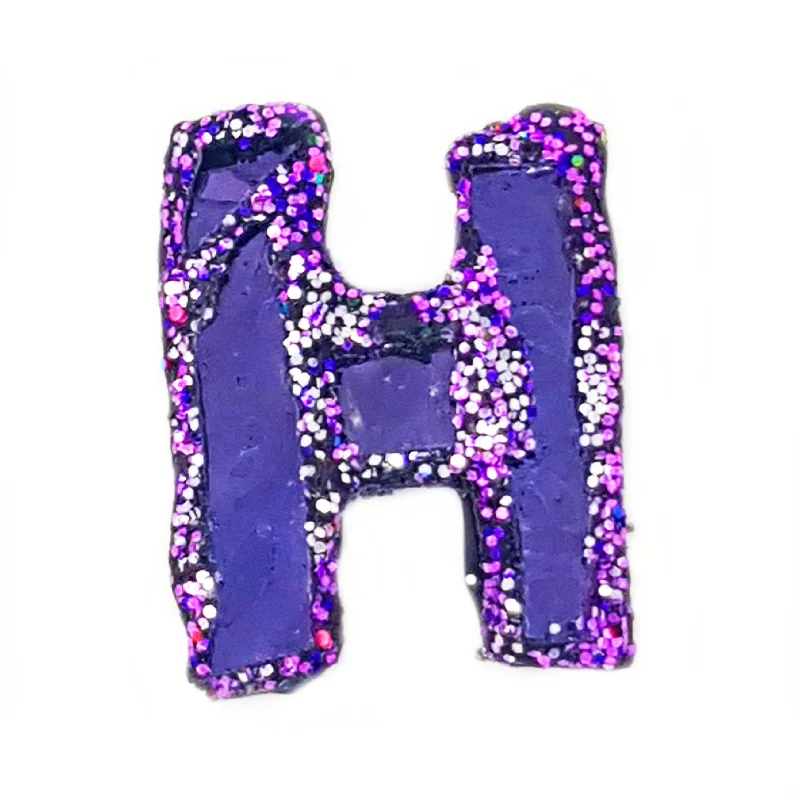 LETTER H - PURPLE BROOCH