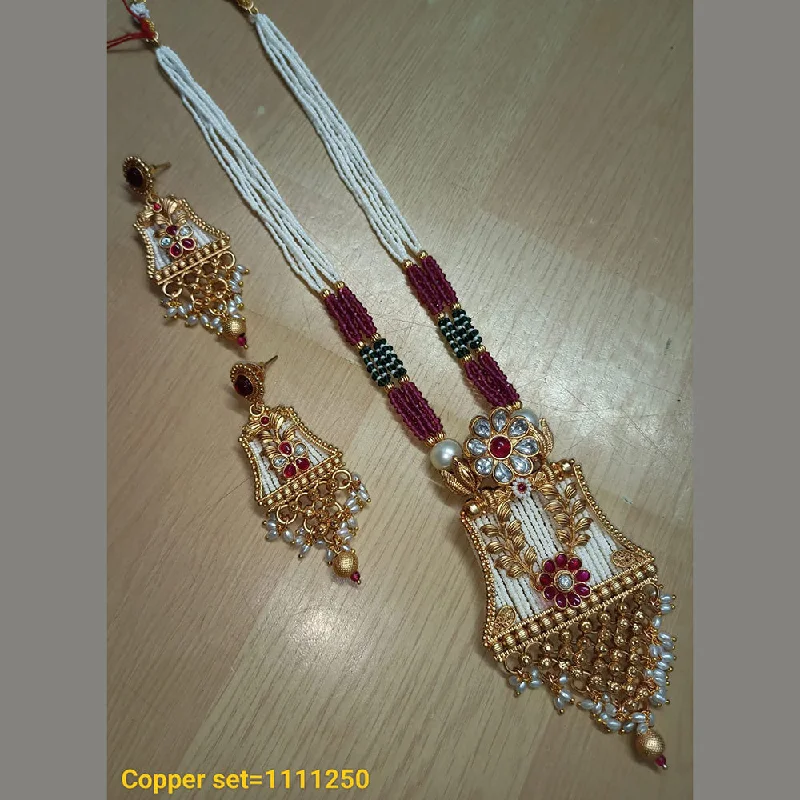 Padmawati Bangles Gold Plated Long Necklace Set