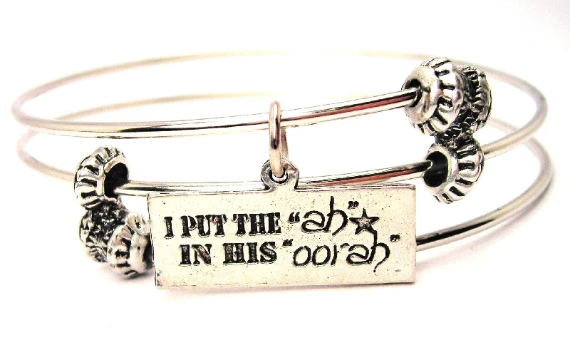 I Put The Ah In His Oorah Triple Style Expandable Bangle Bracelet