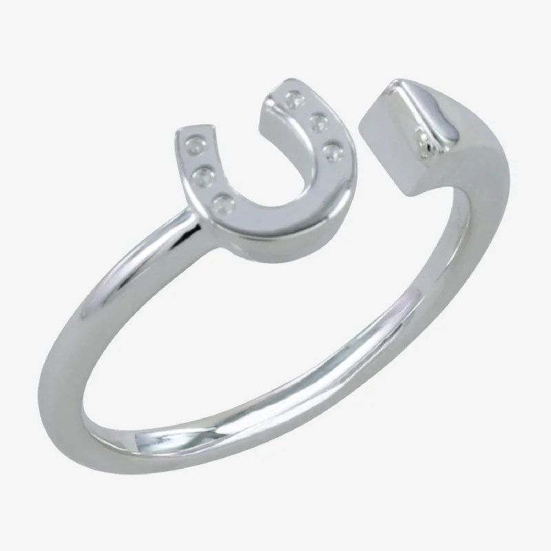 Sterling Silver Horseshoe and Nail Ring