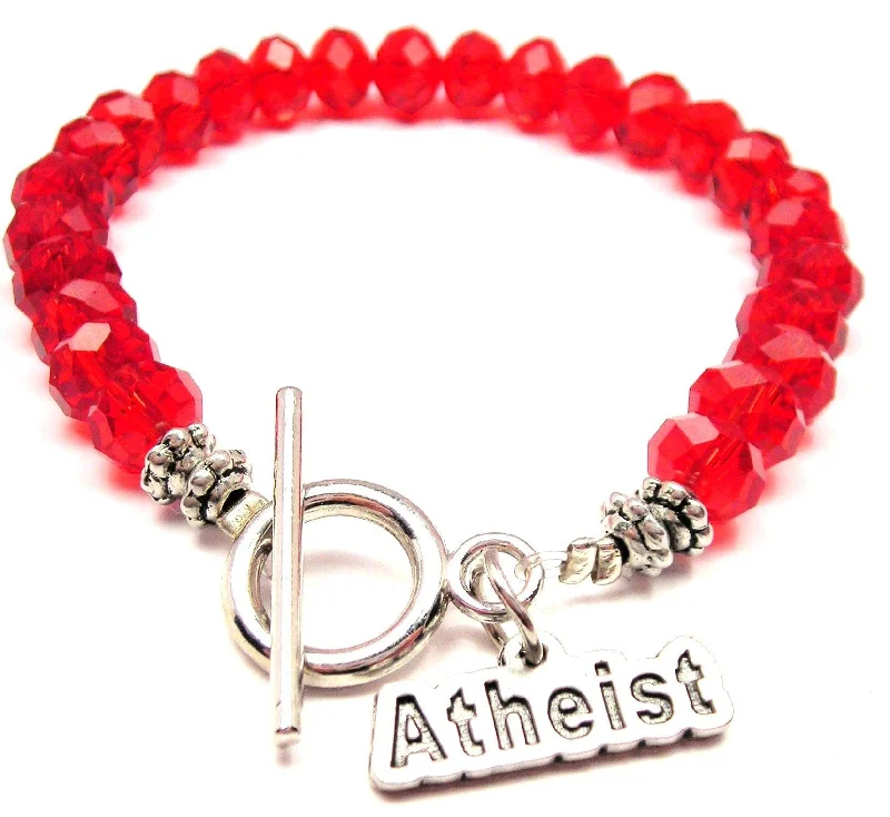 Atheist Crystal Beaded Toggle Style Bracelet