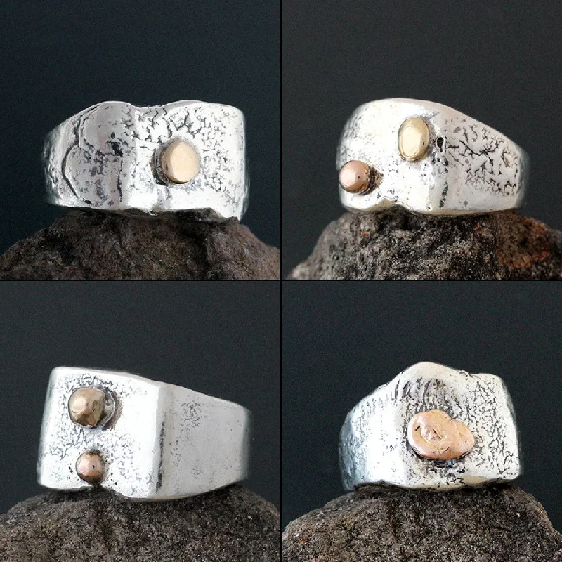 Abstract Ring with Gold Accents