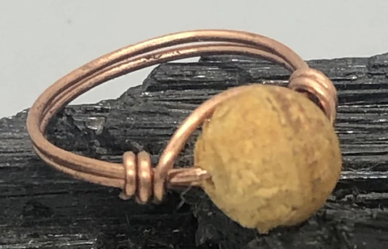 Palo Santo Copper Bead Ring