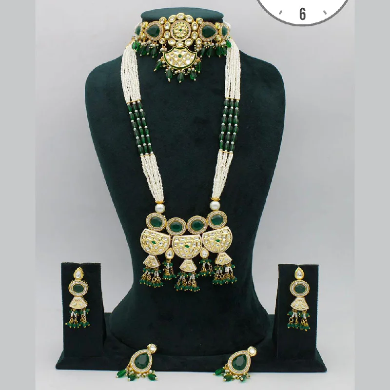 Manisha Jewellery Gold Plated Double Necklace Set