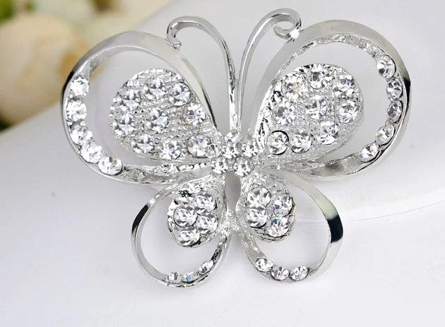 Brooch Rhinestone Crystal Butterfly BR-06