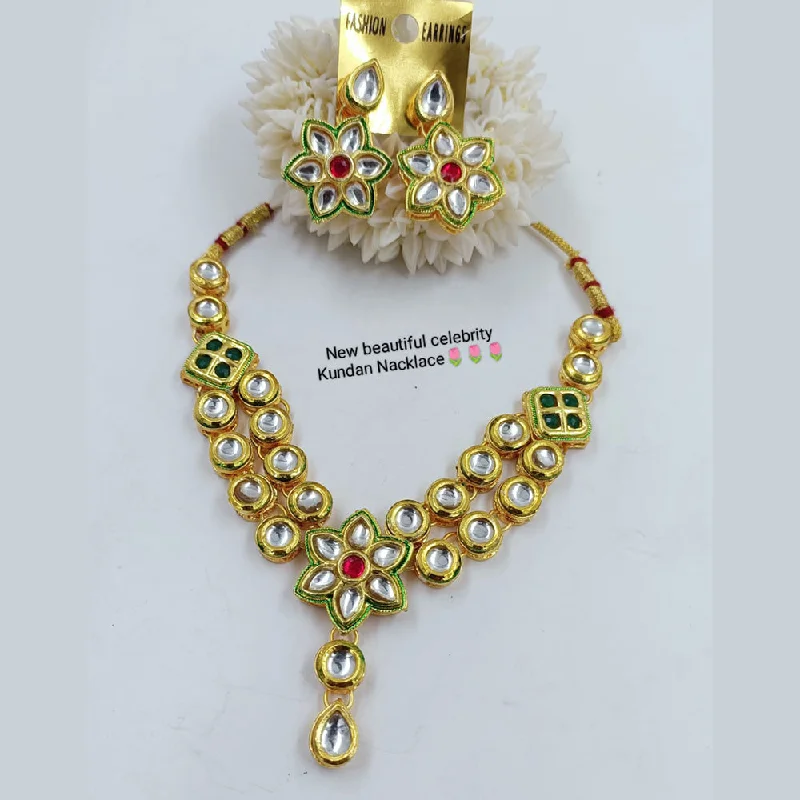 Manisha Jewellery Gold Plated Kundan Stone Necklace Set