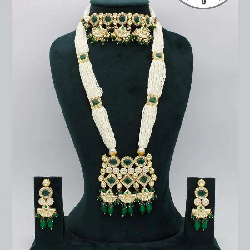 Manisha Jewellery Gold Plated Double Necklace Set