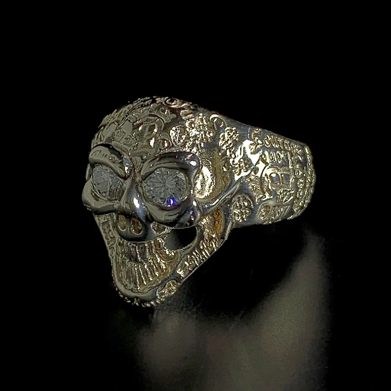 Graffiti Small Good Luck Skull Ring Custom