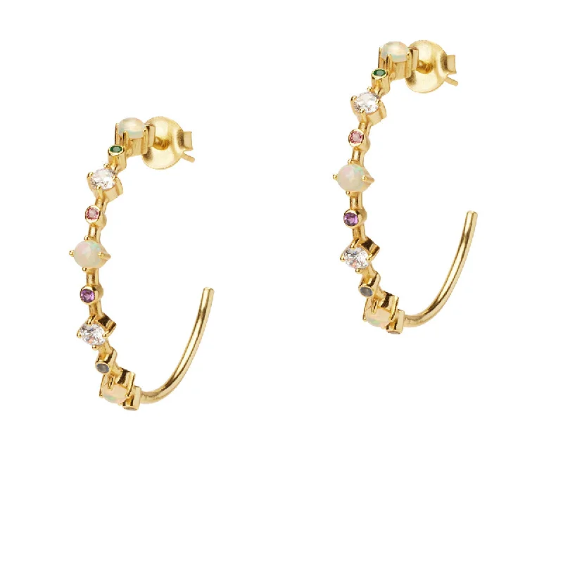 Le Ciel Multicolor Gemstone Hoops