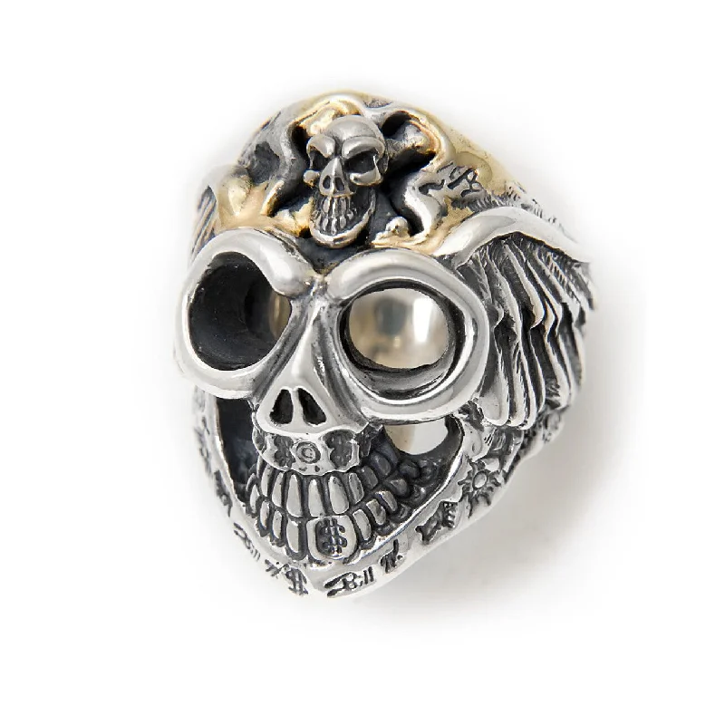 Graffiti Master Skull w/Wings Ring