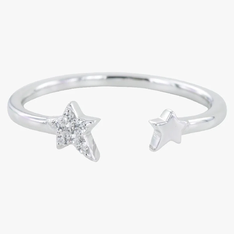 Sterling Silver Starry Night Pavé Ring