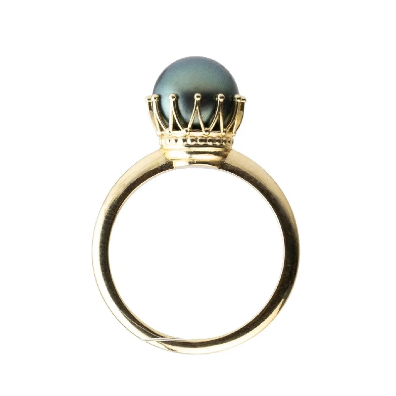 Royal Peacock Green Tahitian Pearl Ring